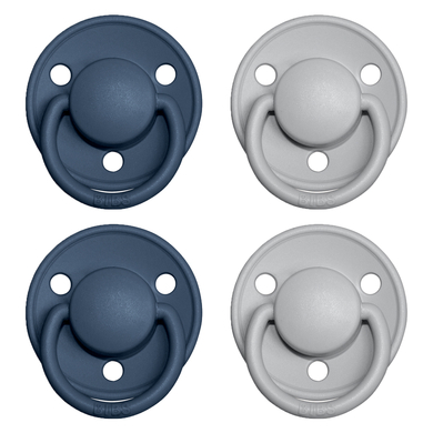 BIBS Sucette De Lux Cloud/Steel Blue 0-36 m, lot de 4