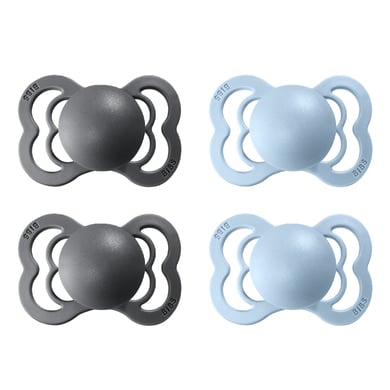 Image of BIBS Pacifiers Supreme Baby Blue / Iron Silicone 0-6 mesi, 4pcs.059