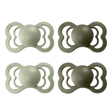 BIBS® Schnuller Supreme Sage / Hunter Green Latex 0-6 Monate, 4 Stk.