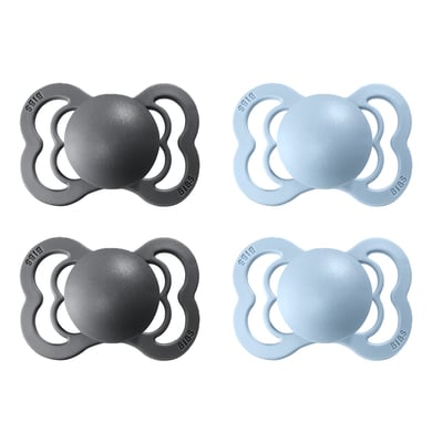 Image of BIBS Pacifiers Supreme Baby Blue / Iron Silicone 6-36 mesi, 4pcs.059