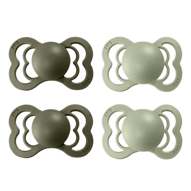 BIBS Sucette Supreme Sage/Hunter Green silicone 6-36 m lot de 4