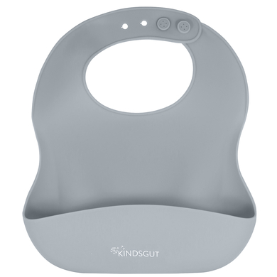 KINDSGUT Bavoir enfant silicone, gris foncé