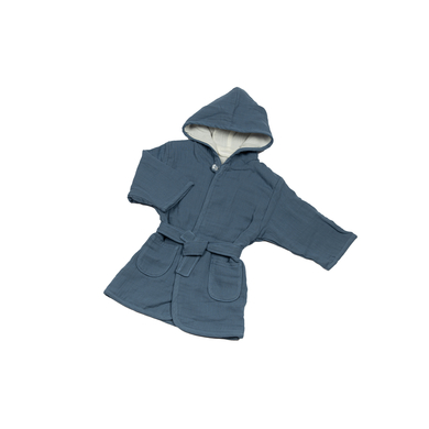 BeBes Collection Peignoir de bain enfant mousseline bleu foncé