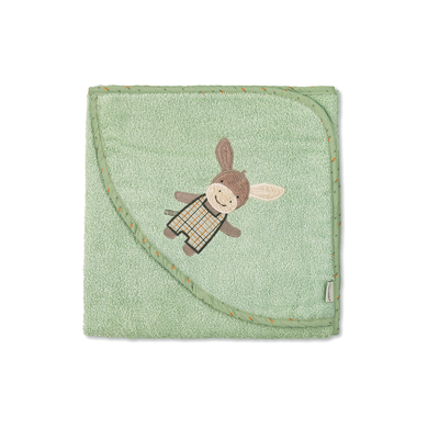 Sterntaler Toalla infantil con capucha Emmilius verde claro 100 x 100 cm