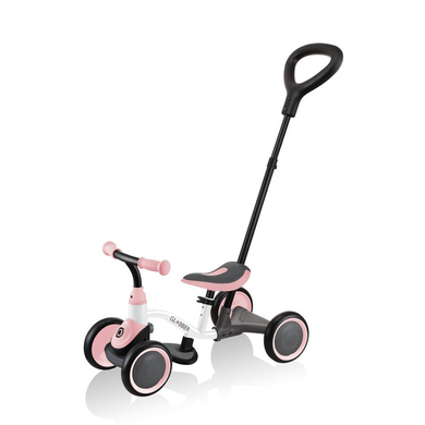 GLOBBER Vélo d'apprentissage 3en1 porteur draisienne enfant, blanc/rose pastel