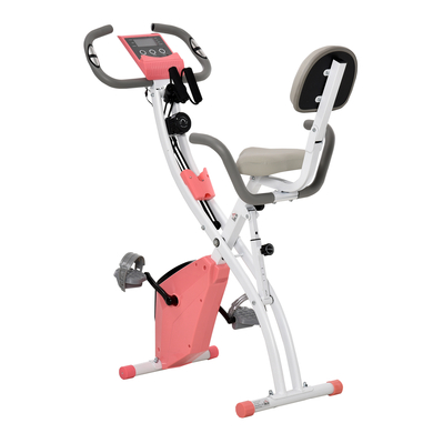 HOMCOM Fahrradtrainer mit LCD Display rosa, weiß MHH-A90-196PK