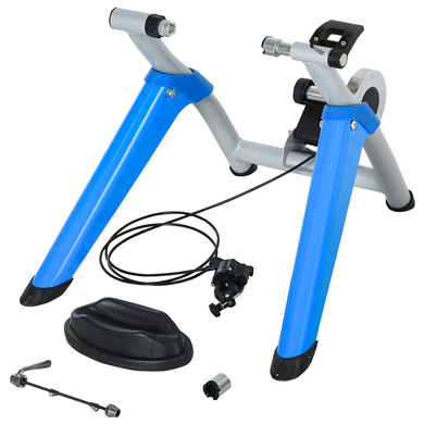 HOMCOM Fahrradtrainer mit Magnetbremse blau, silber MHH-AA0-066