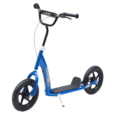 HOMCOM Kinderroller Anti-Rutsch Trittfläche, Metallfahrradständer zum Parken, blau MHH-371-027BU