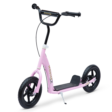 HOMCOM Kinderroller Anti-Rutsch Trittfläche, Metallfahrradständer zum Parken, pink MHH-371-027PK