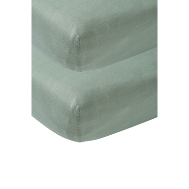 Image of Meyco Lenzuolo con angoli in jersey 2-pack 70 x 140 cm stone green