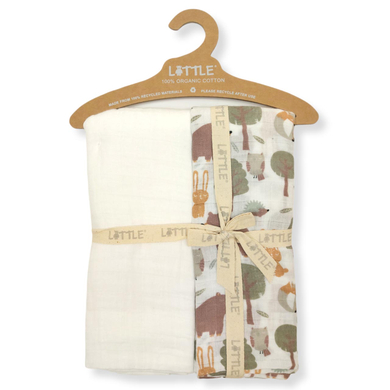 LITTLE Langes enfant Forest Offwhite lot de 2