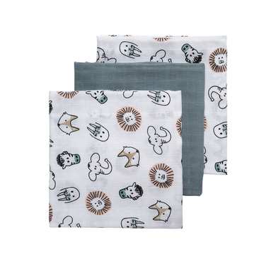 Meyco Langes enfant Shells Denim 70x70 cm lot de 3