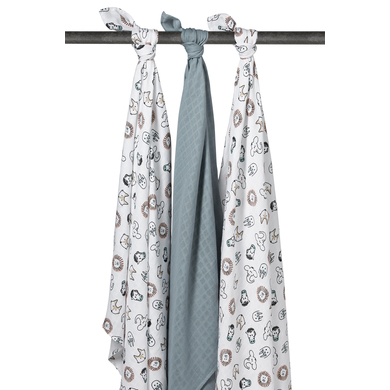 Meyco Langes enfant Animal/Stone Green 120x120 cm lot de 3