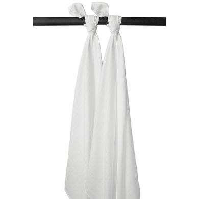 Meyco Couvertures d'emmaillotage enfant blanc 120x120 cm lot de 2