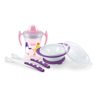 NUK Kit vaisselle enfant tasse dès 6 mois rose/violet