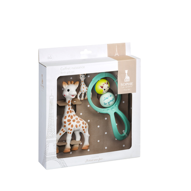 VULLI Coffret cadeau naissance Sophie la girafe®, hochet Swing, porte-clés