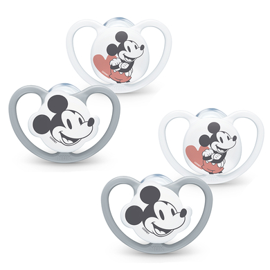 Image of NUK Ciuccio Space Disney Mickey 6-18 mesi, 4 pezzi in grigio/bianco059