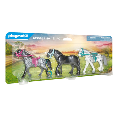 PLAYMOBIL® Figurine 3 chevaux frison knabstrupper andalou 70999