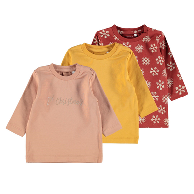 name it Långärmad skjorta 3 pack Nbfrihanne Café Au Lait
