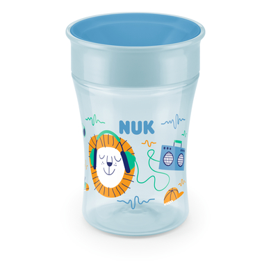 NUK Taza para beber Magic Taza de 230 ml con borde para beber de 360° en azul