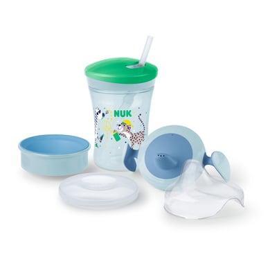 Image of NUK Set per imparare a bere All in 1, blu/verde