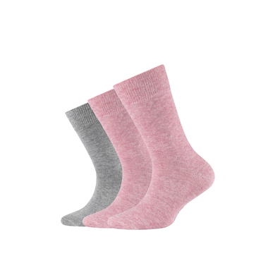 Levně Camano ponožky pink melange 3-pack organic cotton
