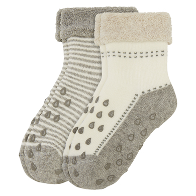 Camano Chaussettes enfant Baby Crawling ABS mélangegris lot de 2