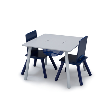 DELTA CHILDREN Opberg tafel en stoelenset (Blauw/Wit)