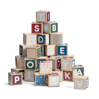 Micki Cubes de lettres 36 pièces bois