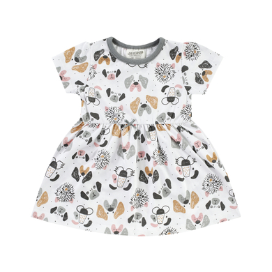 JACKY Robe à manches courtes blanche à motifs