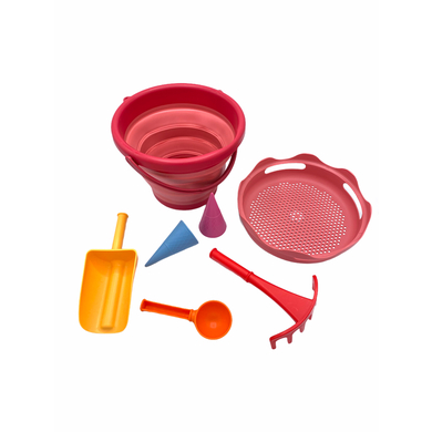 SCHILDKRÖT® 7in1 Sand Toys Set de seaux pliables, rouge