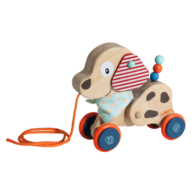 Eichhorn Jouet à tirer chien bois