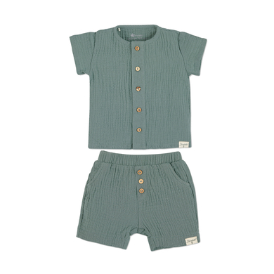 Image of Sterntaler Set camicia con pantaloncini verde scuro059