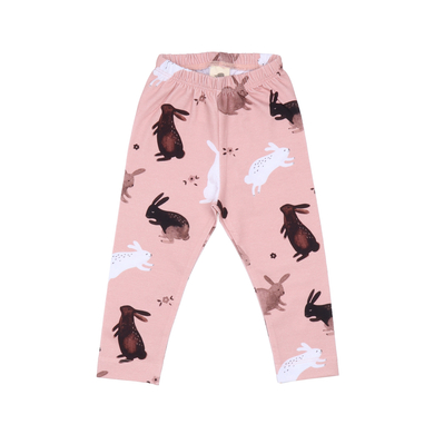 Walkiddy Legging enfant Happy Rabbits rose