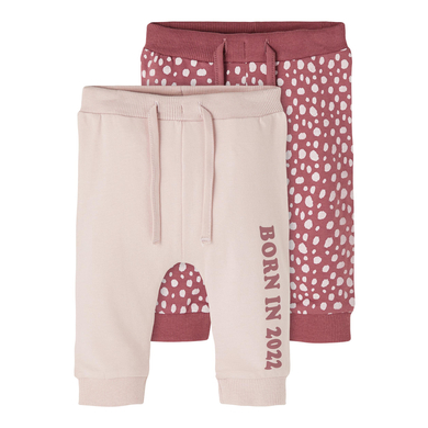 Image of name it Sweatpants 2-pack Nbfbabeth Crushed Berry059