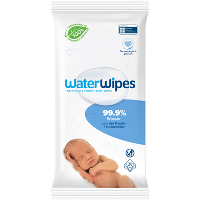 WaterWipes Lingettes enfant biodégradables, 28 pièces