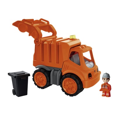 BIG Jeu de sable camion poubelle Power-Worker, figurine