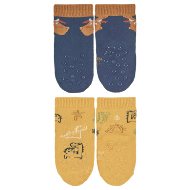 Image of Sterntaler ABS Toddler Socks Double Pack Dragon/Dino marine059