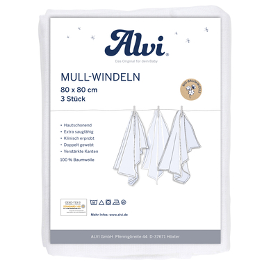 Bilde av Alvi ® Gazebleier 3-pakning Hvit 80 X 80 Cm