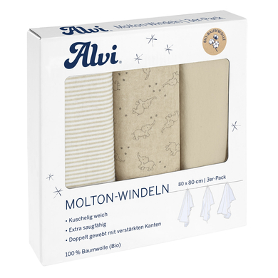 Image of Alvi ® Molton luiers 3-pack Starfant 80 x 80 cm