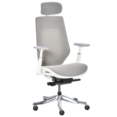 Vinsetto Bürostuhl ergonomisch geformt, Polyester Bezug Grau