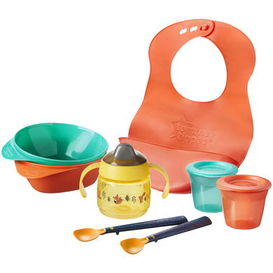 Tommee Tippee Kit premiers repas enfant vaisselle bavoir