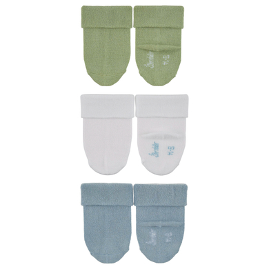 Sterntaler Lot de 3 chaussettes bébé unies bambou bleu clair