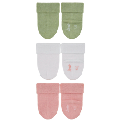 Sterntaler Chaussettes bébé pack de 3 unies bambou rose tendre