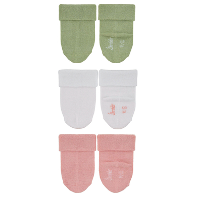 Bilde av Sterntaler Baby Sokker 3-pakning Uni Bambus Blek Rosa