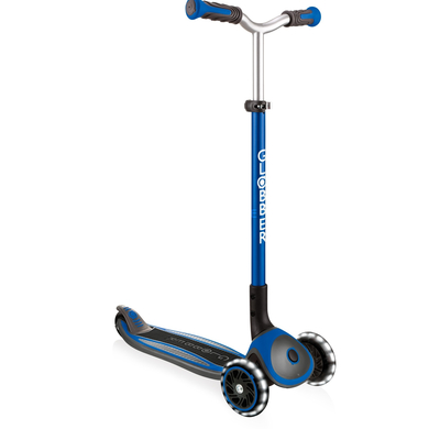 GLOBBER Trottinette enfant 3 roulettes lumineuses MASTER LIGHTS, bleu foncé