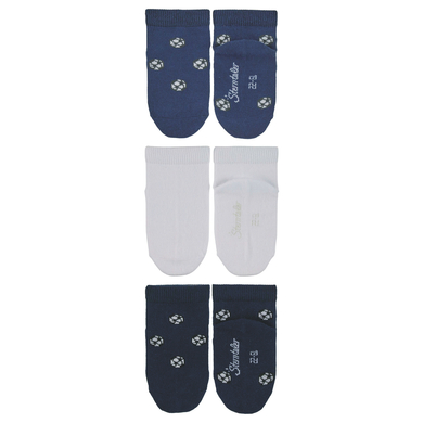 Sterntaler Chaussettes de baskets bébé football bleu lot de 3