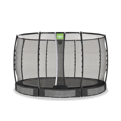 exit silhouette cama elastica de suelo o366 cm con red de seguridad - verde