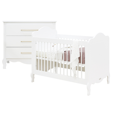 Bopita Ensemble lit enfant commode à langer Elena 60x120 cm bois blanc