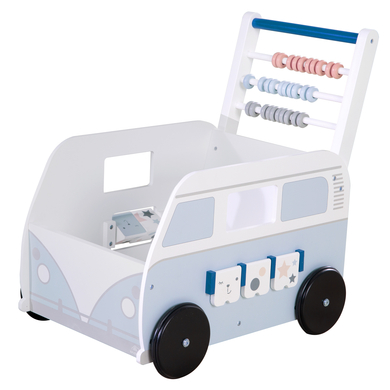 kindsgard Chariot de marche enfant turbus bois bleu